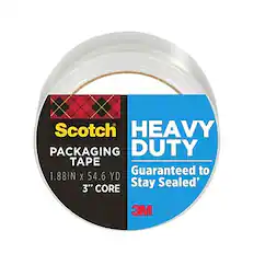 Scotch Heavy Duty Packaging Tape
1.88" x 54.6 YD
3" Core
Guaranteed to Stay Sealed
3M