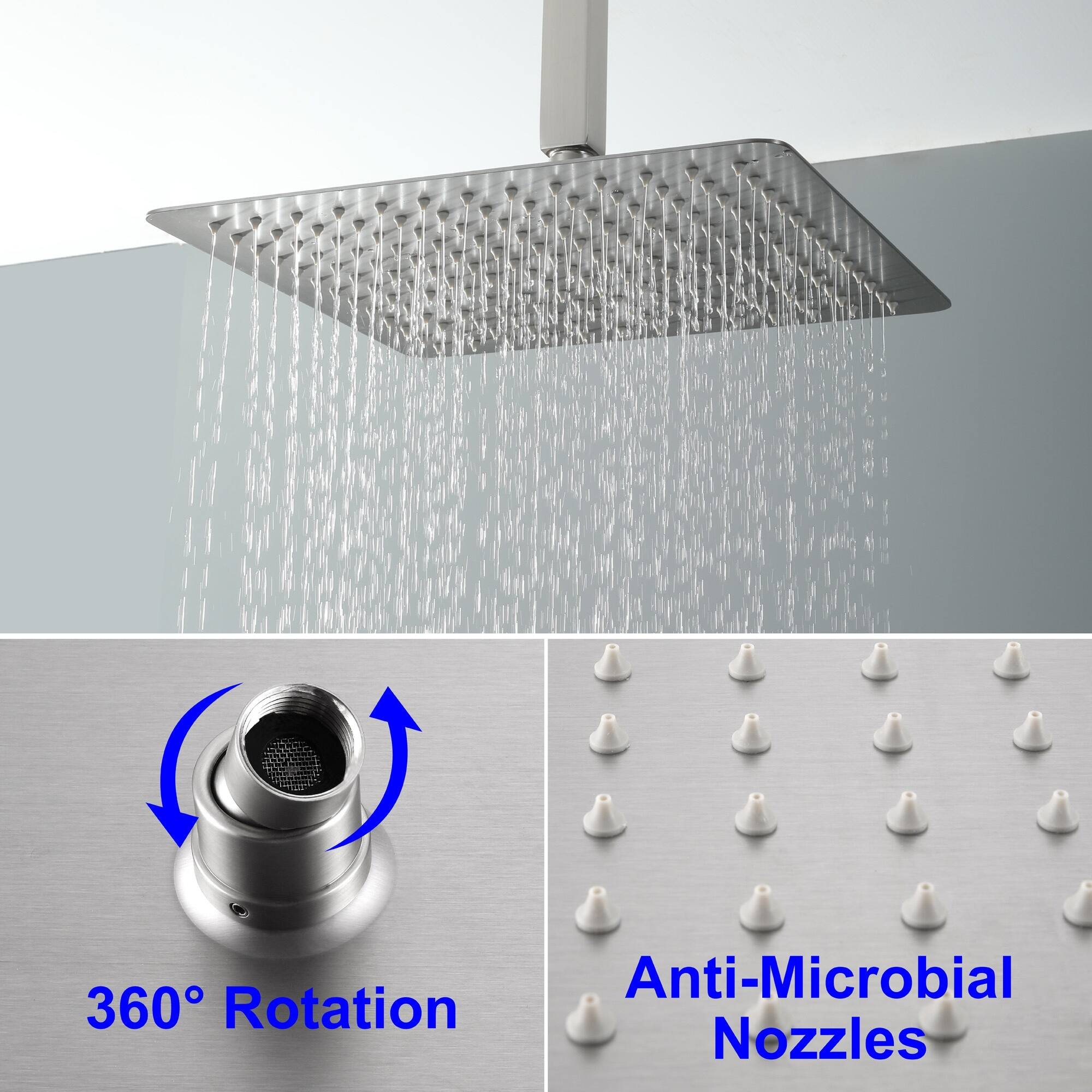 Anti-Microbial Nozzles  
360° Rotation