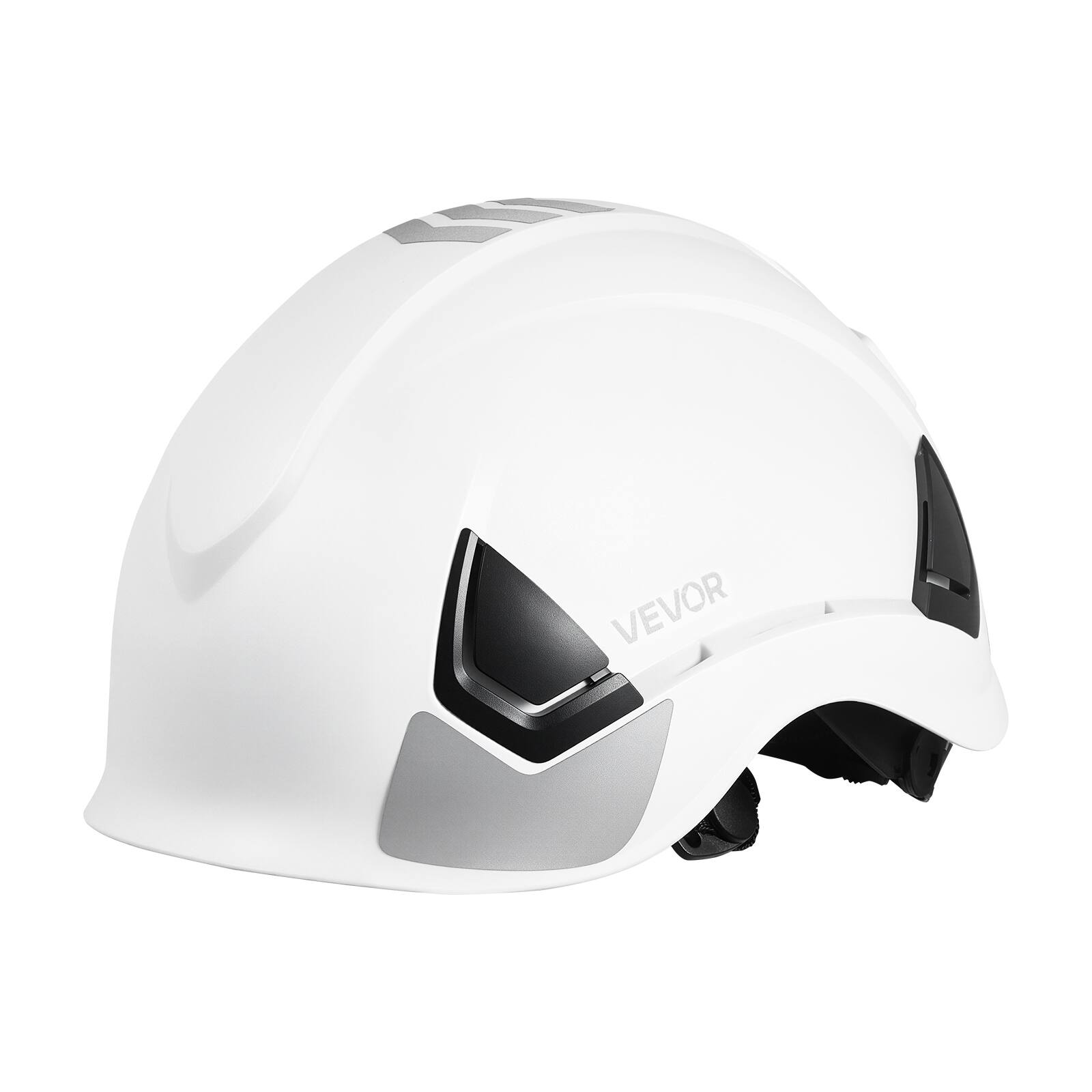 Alt View 4. VEVOR - Industrial Safety Helmet, ANSI/ISEA Z89.1 Approved ABS Safety Hard Hat with 6-Point Ratchet Suspension - White.