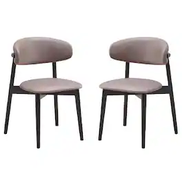 Manhattan Lane - Anae 23 Inch Side Dining Chair Set of 2, Turned Legs, Gray Fabric - Gray, Black