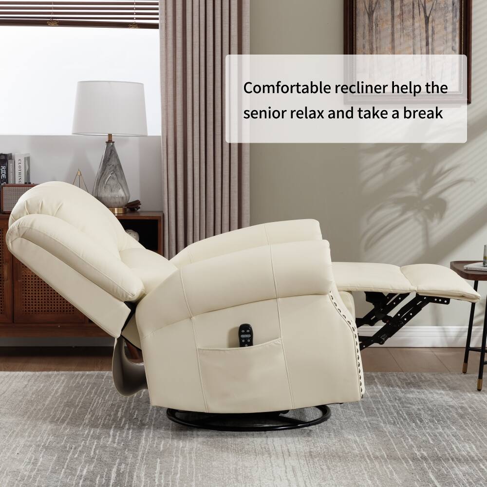 Comfortable recliner helps the senior relax and take a break