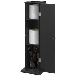 SlickBlue - Compact Bathroom Cabinet with Adjustable Shelves, 1 Door, and Anti-Tip Design for Small Spaces - Black