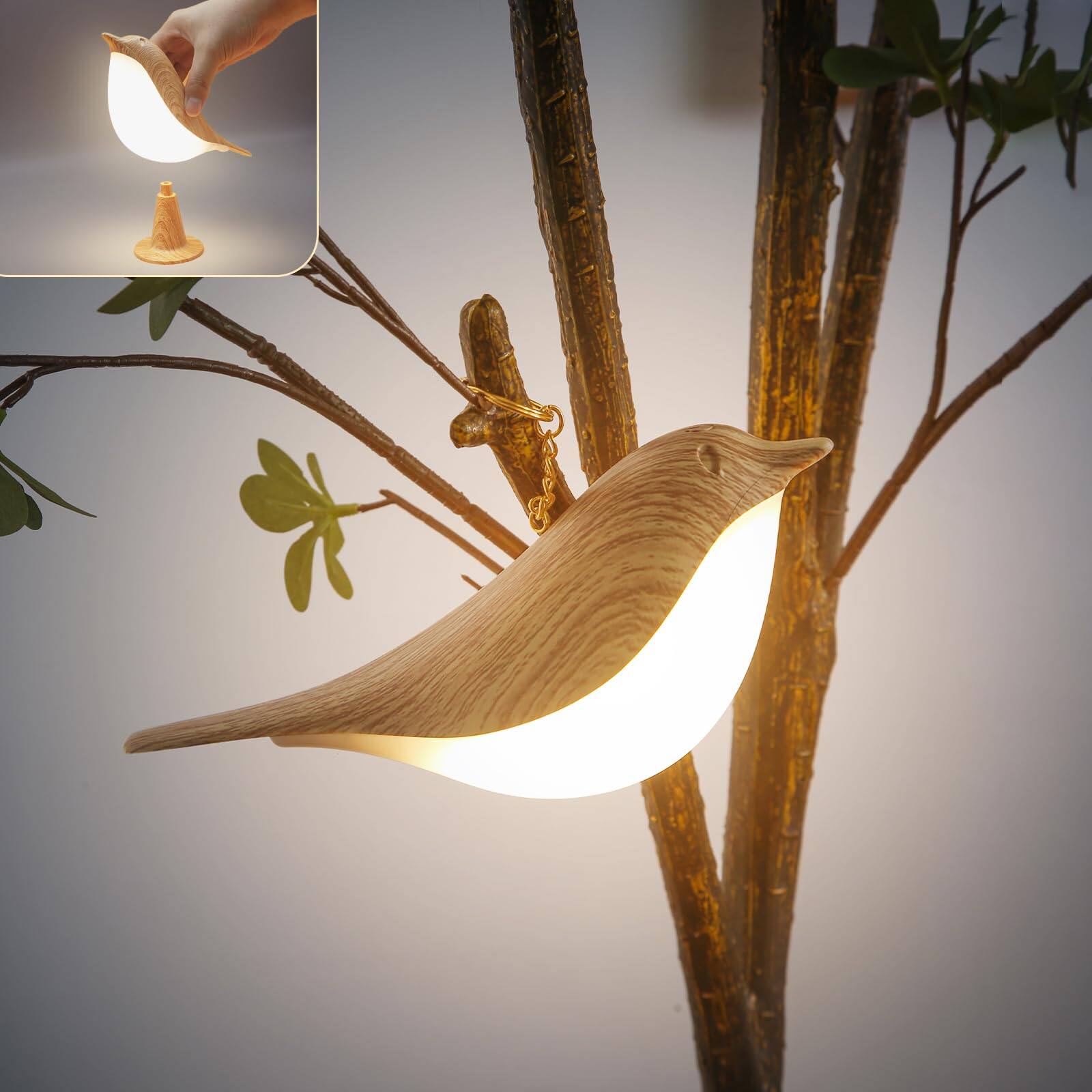 MAGICAL RUBS - Bedside Lamps Bird Lamp Decorations For The Home Small Spaces Night Light Abs Plastic Cute Bedroom Living Room - Wood