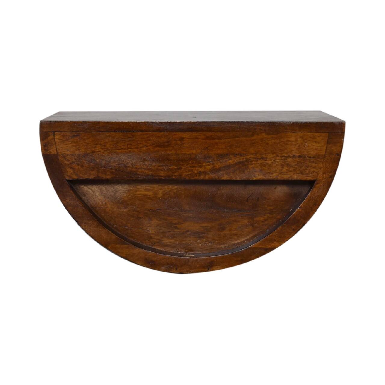 Alt View 5. Artisan Furniture - Artisan Furniture Solid Wood Chestnut Crescent Floating Nightstand, 1 Drawer, Dark Brown - Chestnut.