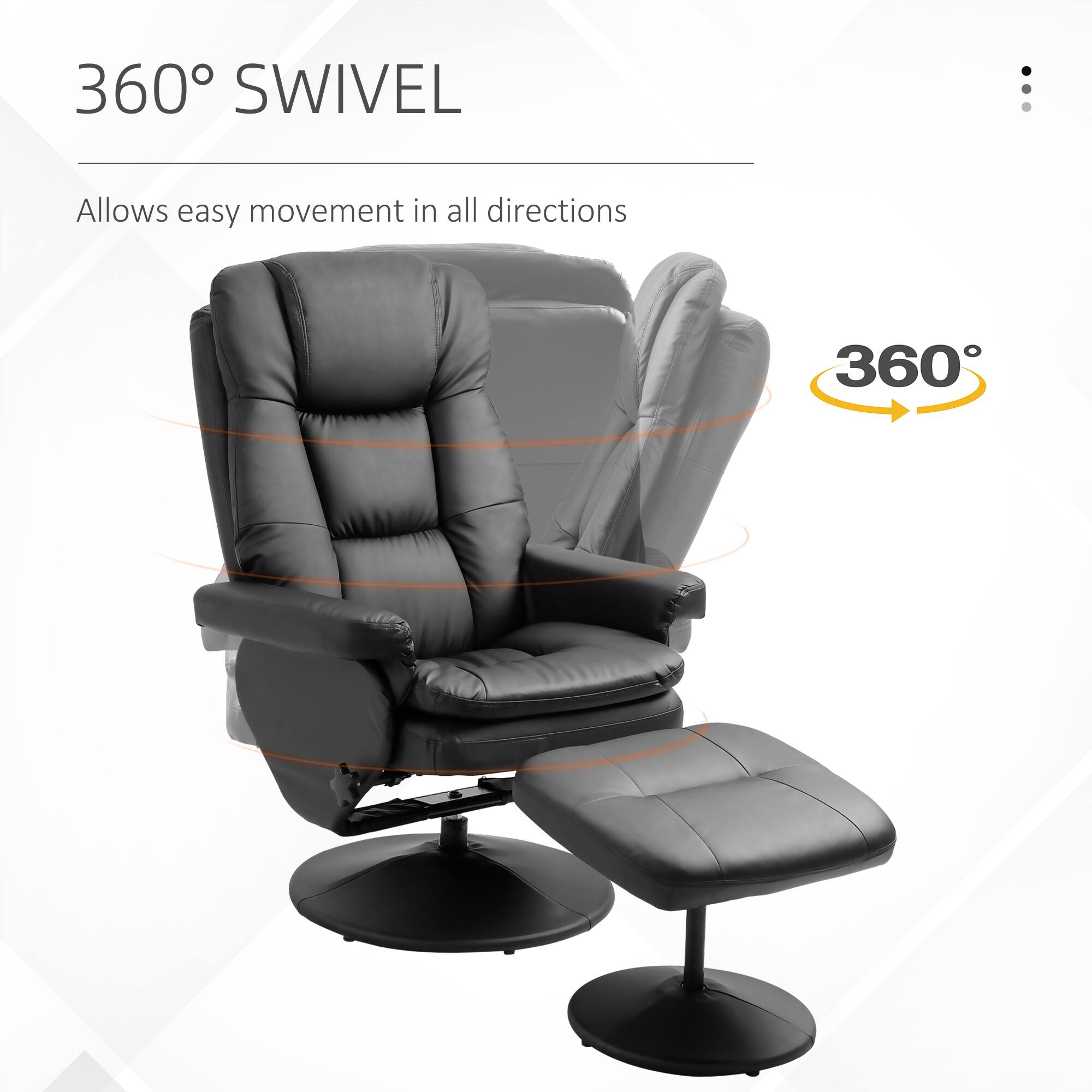 360° SWIVEL
Allows easy movement in all directions
360°
