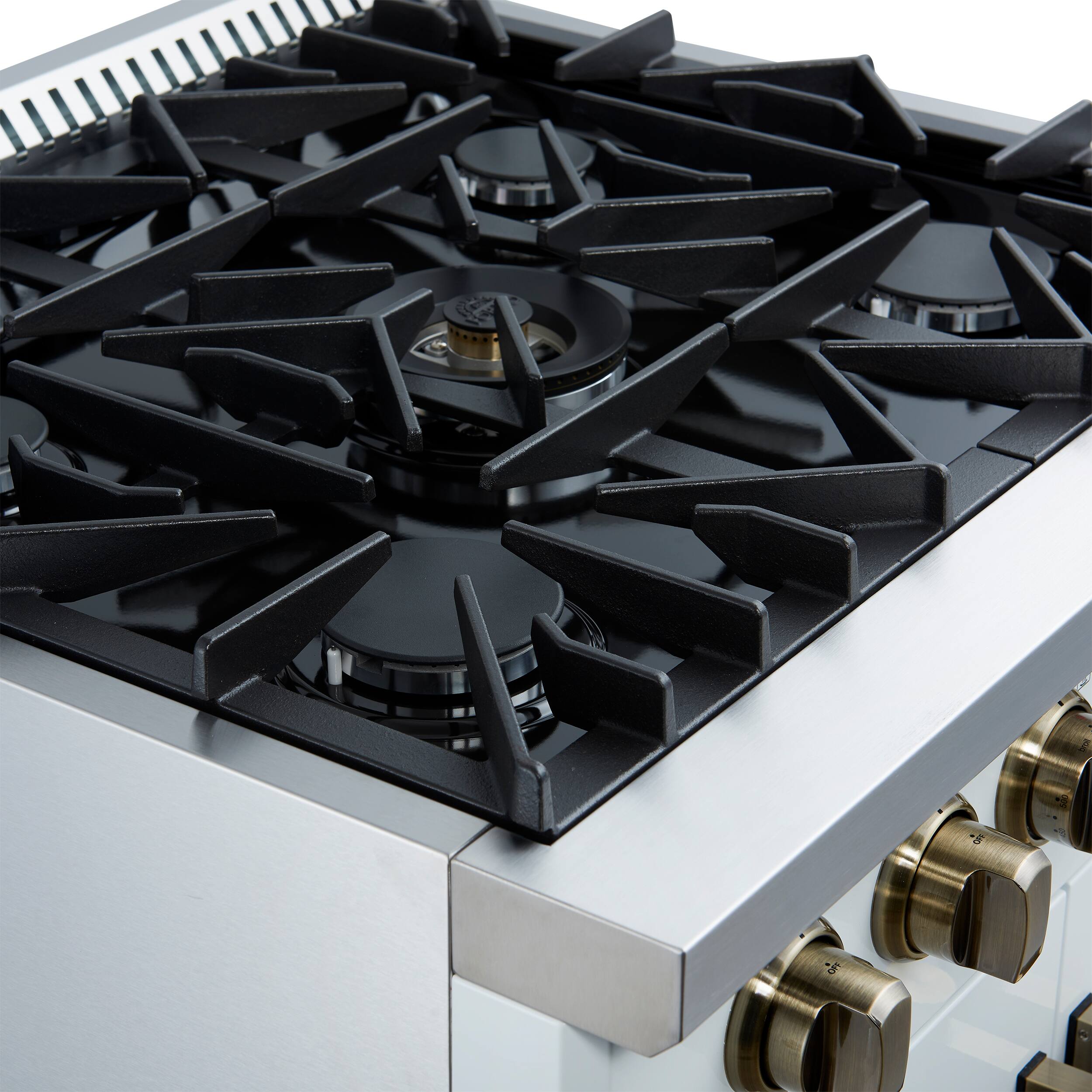 Alt View 6. Forno Appliances - Galiano 4.32 Cu. Ft. Freestanding Gas Convection Range with French Door Design - White.