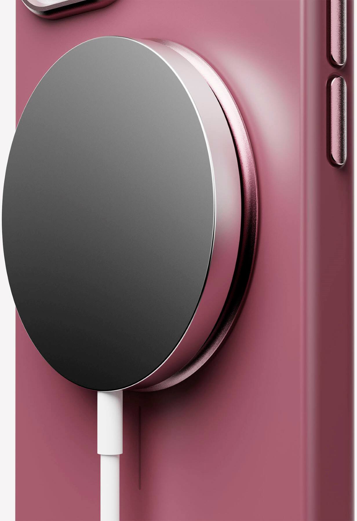 Alt View 2. OhSnap - Snap Magnetic UltraThin Universal Phone Grip and Stand with MagSafe Charge- Thru for Apple iPhones/Universal - Cranberry Smash.