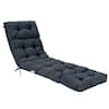 Front. Costway - Costway 73" Lounge Chaise Cushion Padded Recliner Cushion Indoor Outdoor - Gray.