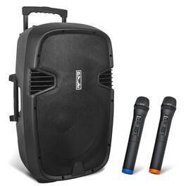 Pyle - 1000W 12" Bluetooth PA Speaker, 2 UHF Wireless Mics, MP3/USB/SD, Rechargeable, FM Radio - PPHP1235WMU