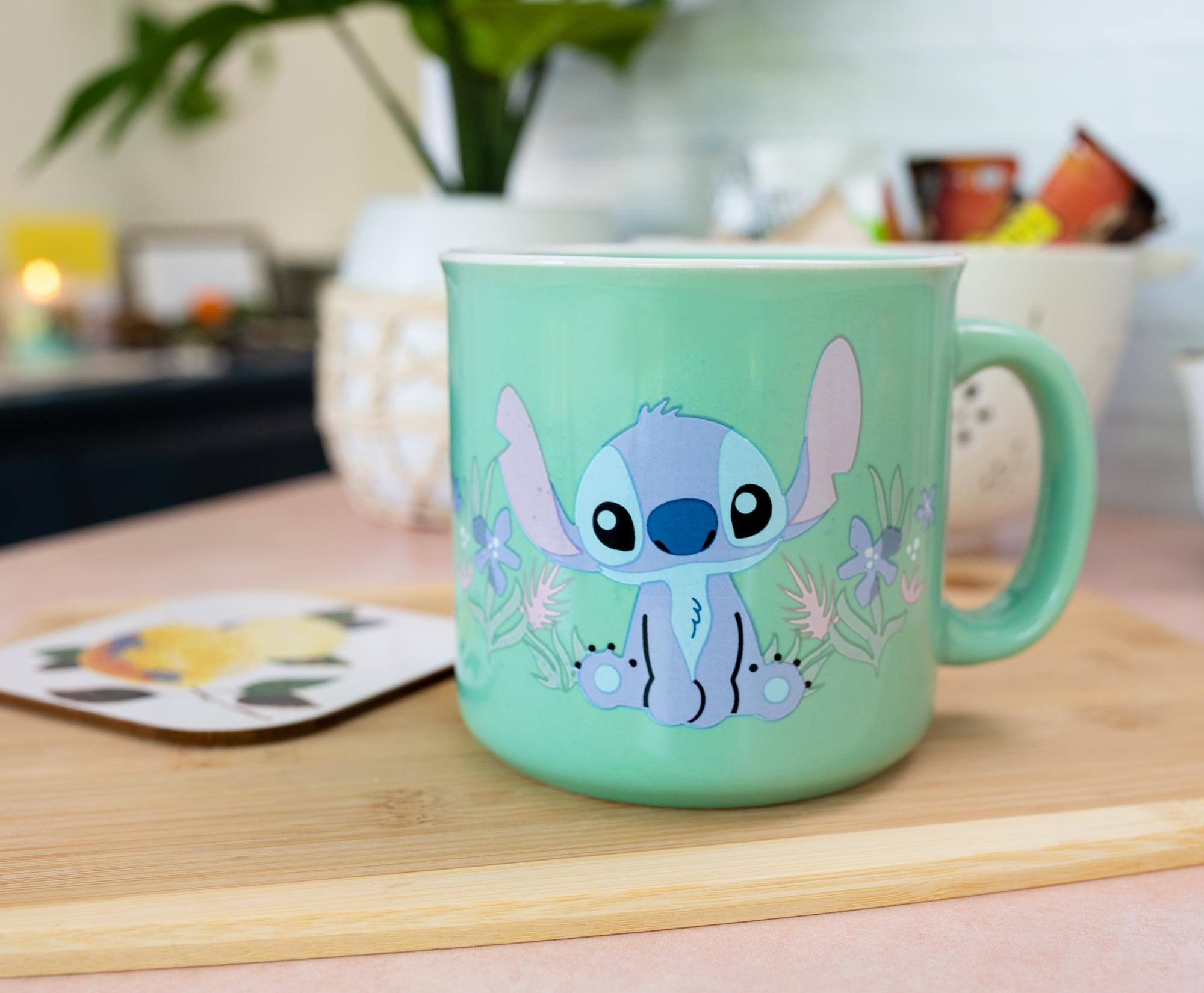 Alt View 2. Silver Buffalo - Disney Lilo & Stitch "Ohana Means Family" Ceramic Camper Mug | Holds 20 Ounces - Blue.