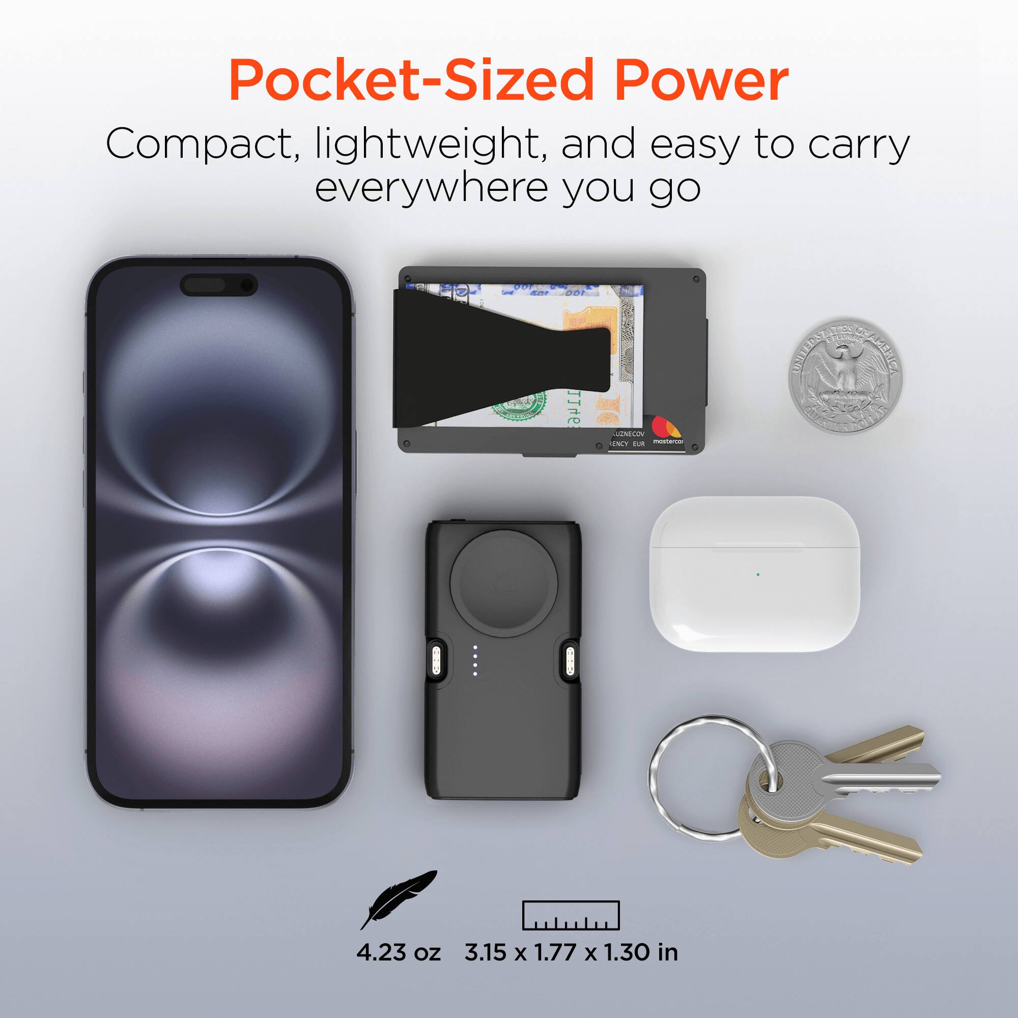 Pocket-Sized Power  
Compact, lightweight, and easy to carry everywhere you go  

On 1146 LPCIN™  
GTa SnEd  

4.23 oz  
3.15 x 1.77 x 1.30 in