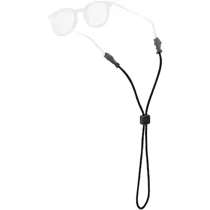 Front. Chums - Chums Fish Tip 3mm Nylon Rope Sunglasses Eyewear Retainer - Black - Black.