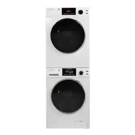 Equator - REGULAR STACKABLE EW 835 18 lbs Washer 1.9cf 110V+ ED 880 Electric Dryer 4cf Vented w/Sensor 220V L - White
