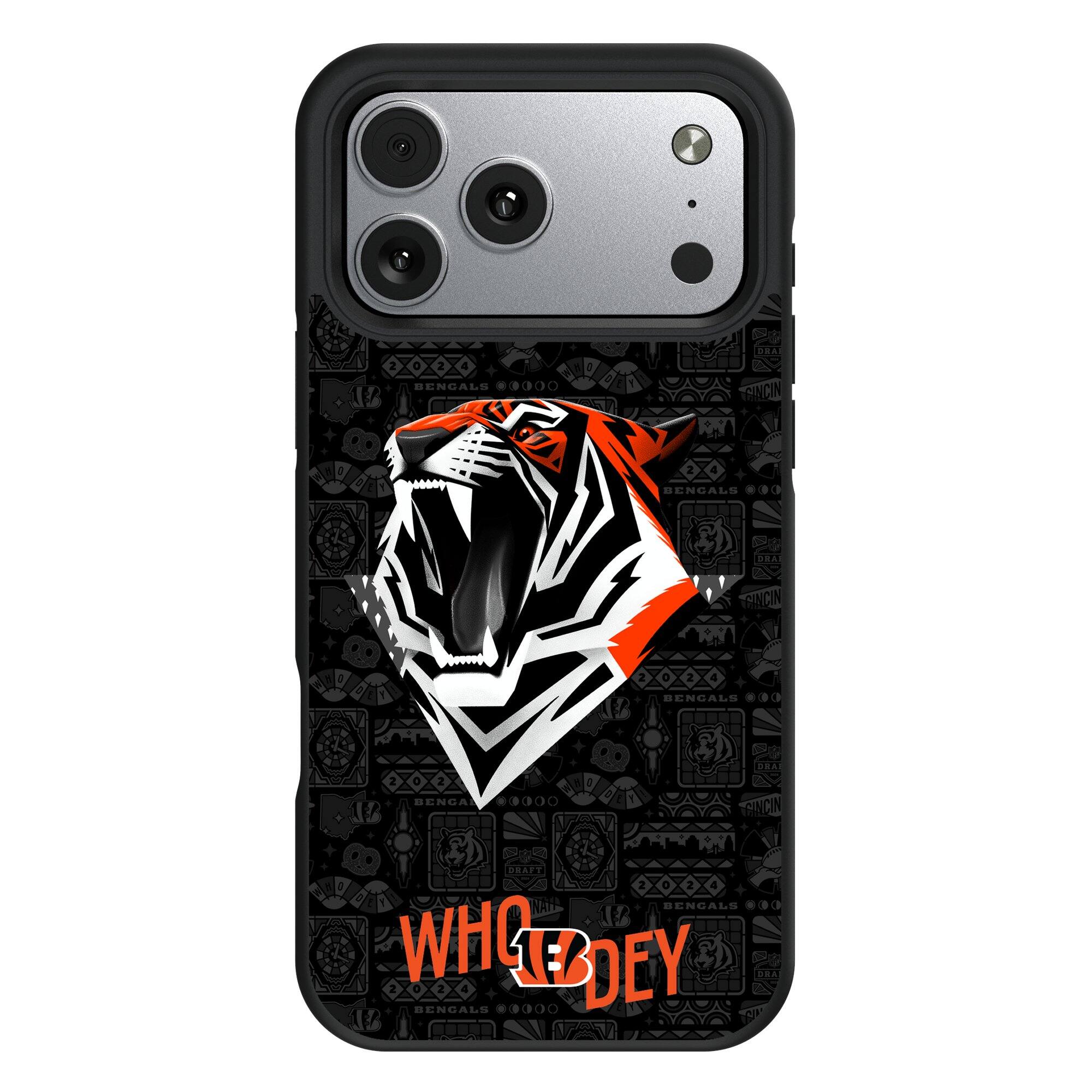 Keyscaper - NFL - Cincinnati Bengals Bump Case with 8.2ft Drop Protection - 15 - Black