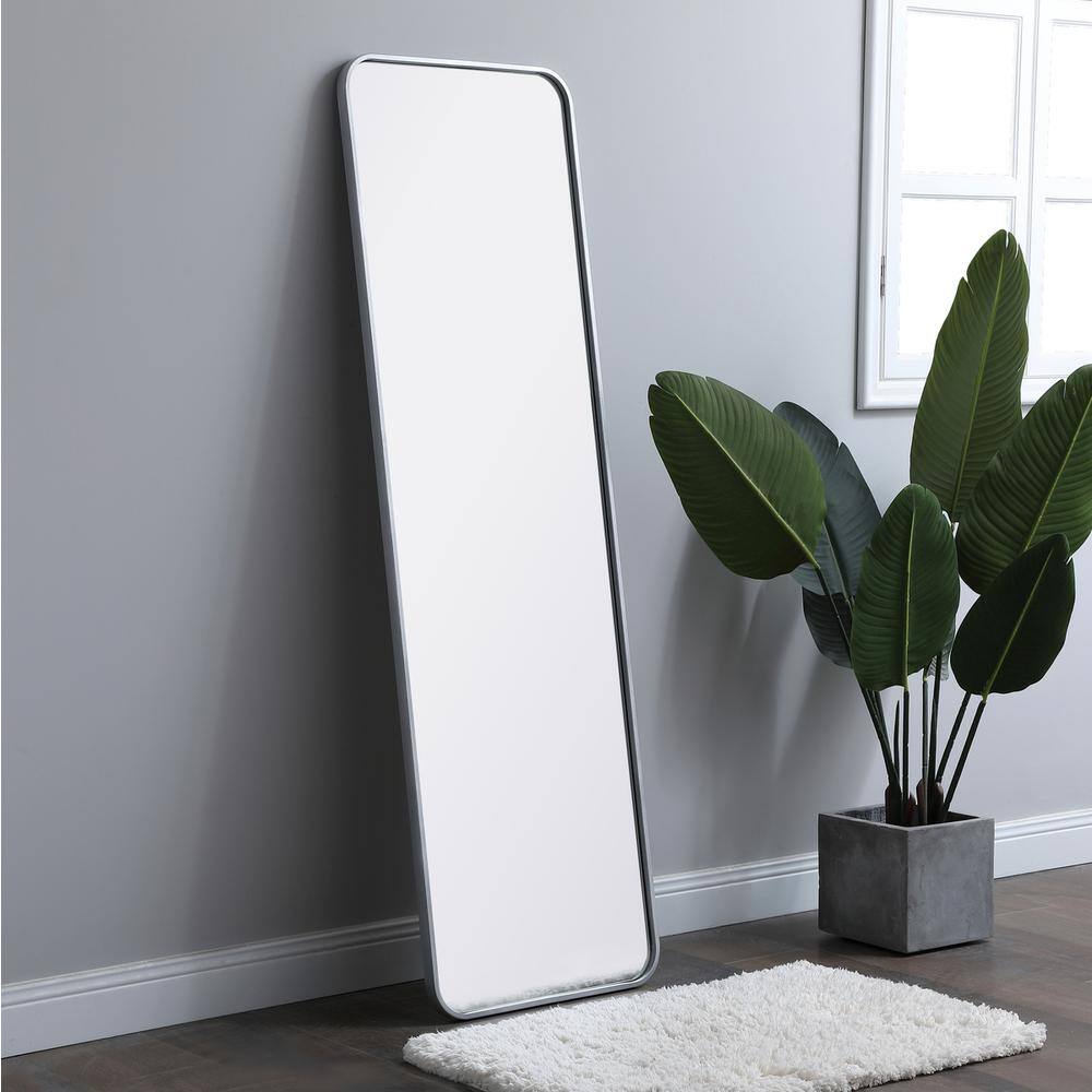 Alt View 7. Elegant Decor - Soft corner metal rectangular mirror 18x60 inch in Silver - Silver.