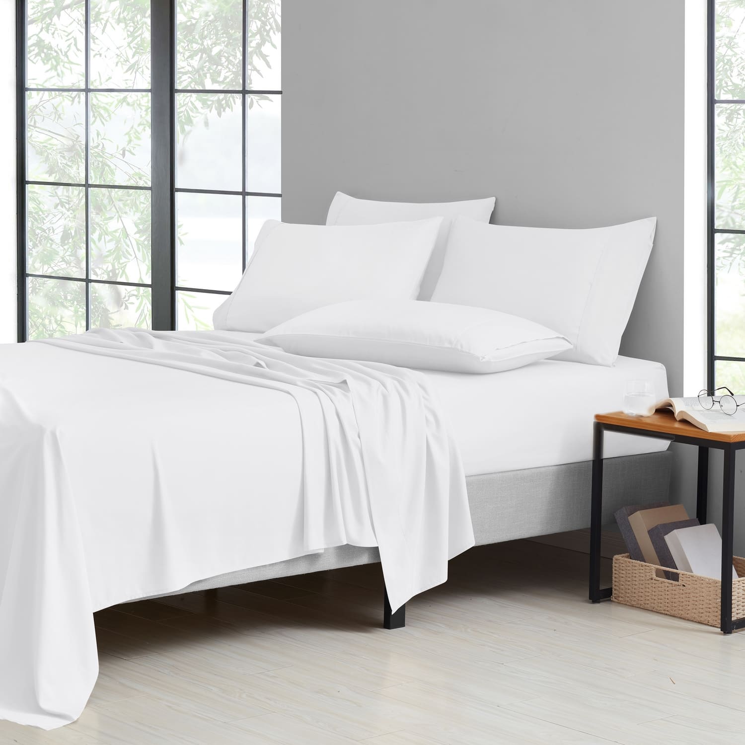 Kathy Ireland - 2000 Thread Count Cotton 6 Pc Sheet Set - White