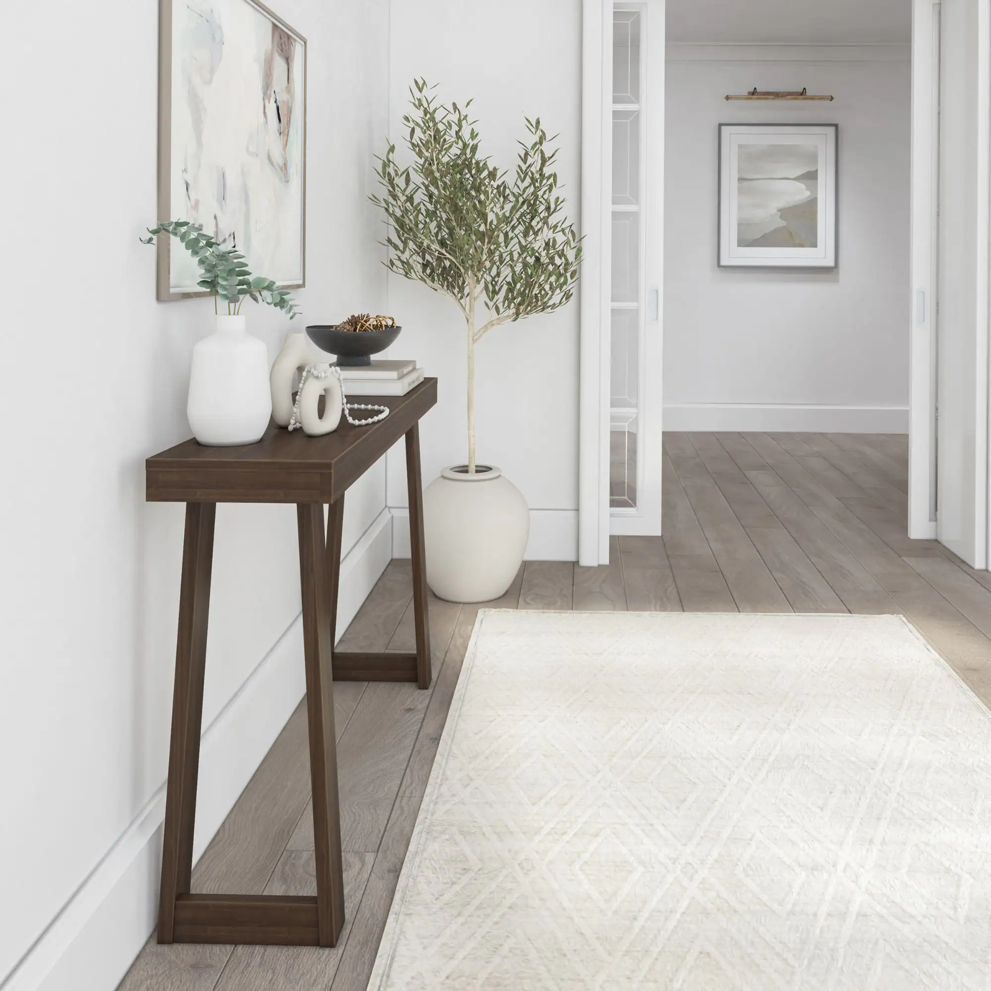 Alt View 4. Plank+Beam - Classic Console Table - 46 inches, Walnut - Walnut.