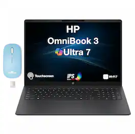 HP - Upgraded - OmniBook 3 Laptop 16.0 WUXGA Display (Ultra 7-255U, 16GB, 512GB SSD, Win 11 Pro) w/Dockztorm Wireless Mouse - Mica Silver
