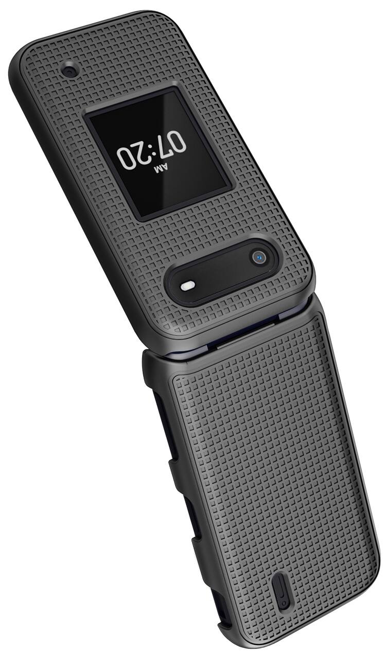 Alt View 5. Nakedcellphone - Hard Case for Nokia 2760 2780 Flip Phone - Black.