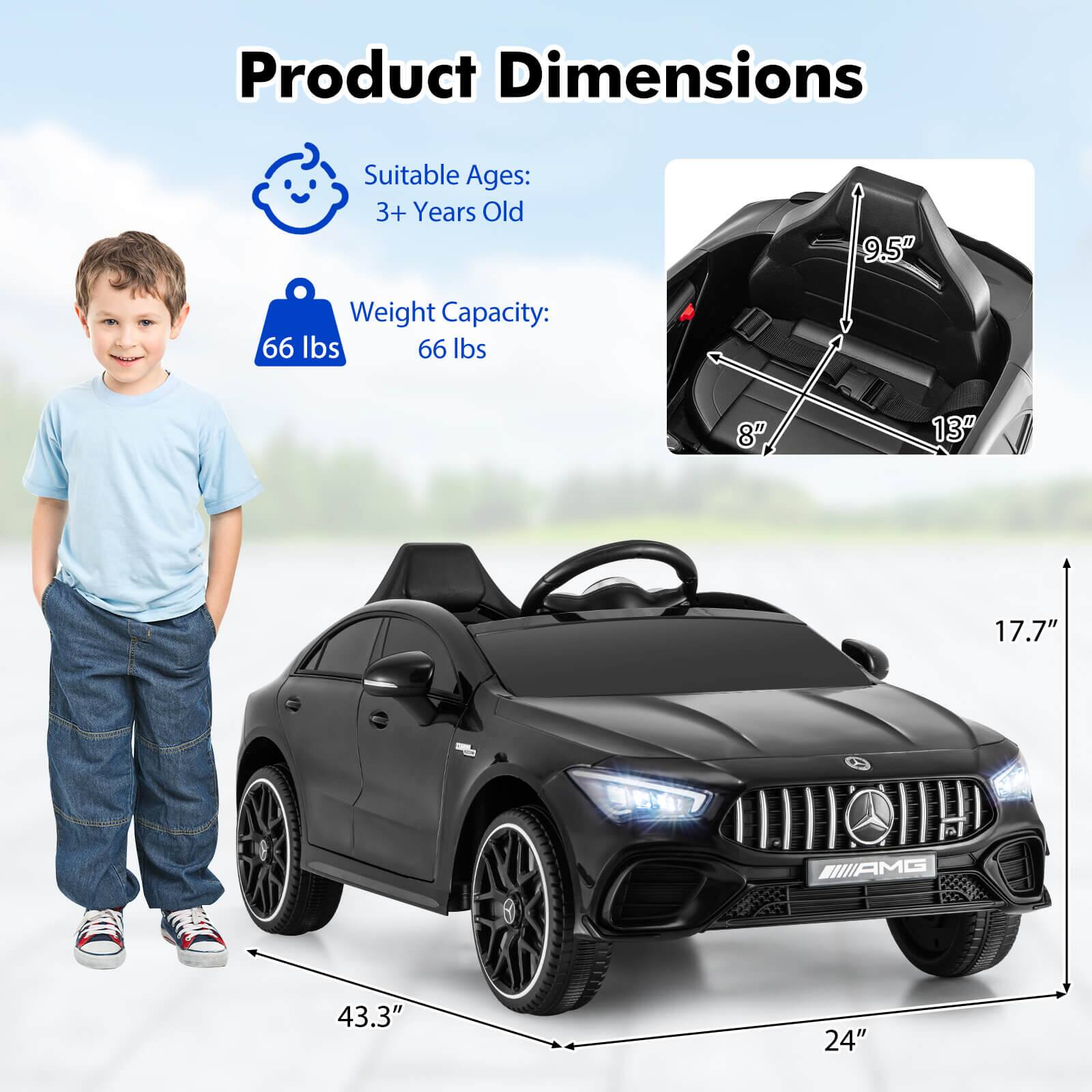 Product Dimensions

Suitable Ages: 3+ Years Old

Weight Capacity: 66 lbs

Dimensions:
- 9.5"
- 8"
- 13"
- 17.7"
- 43.3"
- 24"