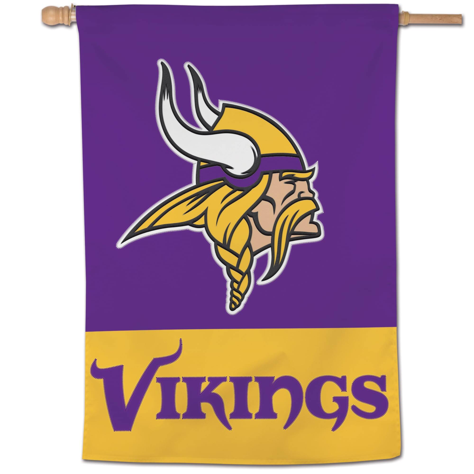 Alt View 1. WinCraft - Minnesota Vikings 28" x 40" Applique Vertical Banner - Multicolor.