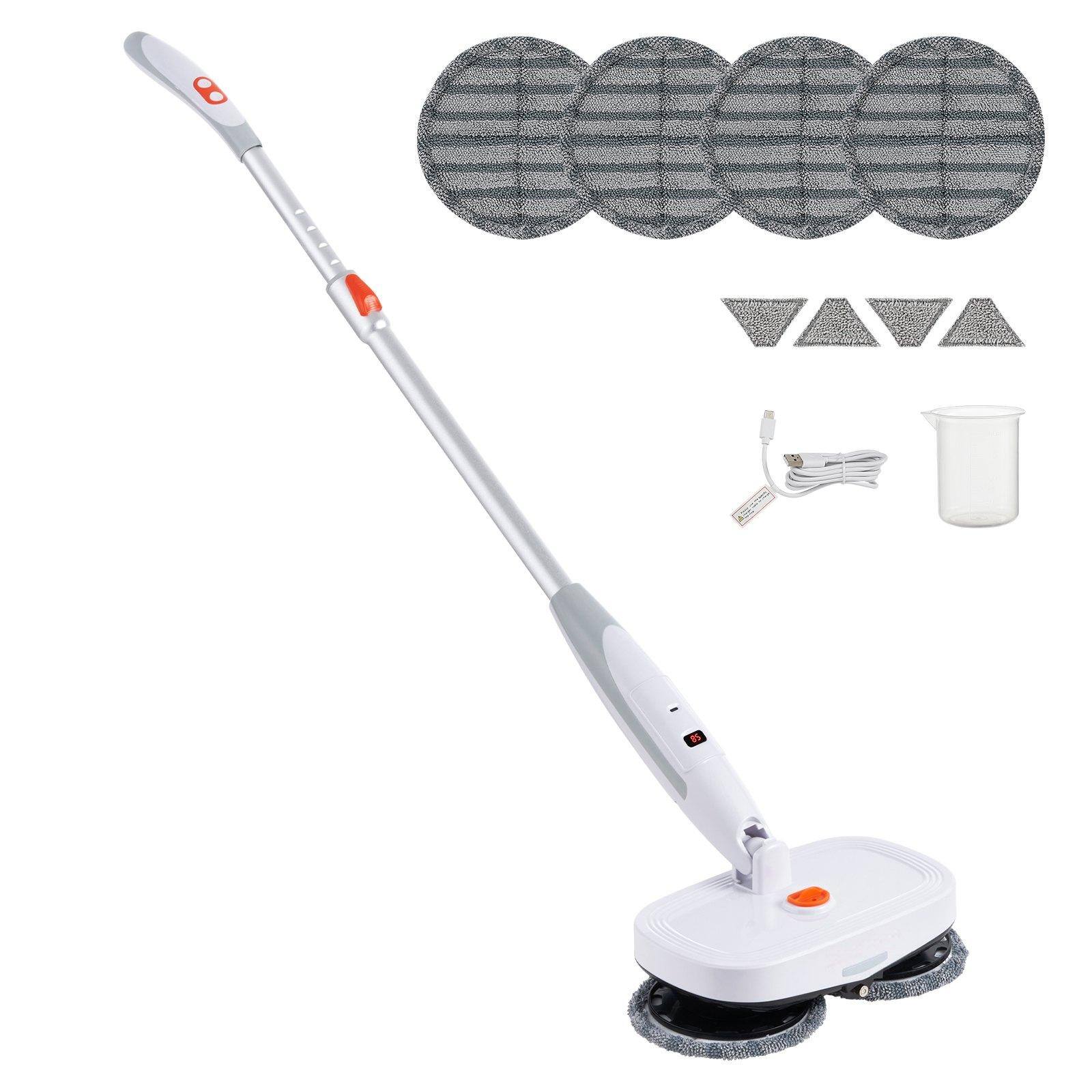 Alt View 8. Glintex - Cordless Electric Spin Mop with Water Tank, LED Light, Dual Heads, 8 Pads for Hardwood and Tile Floors.