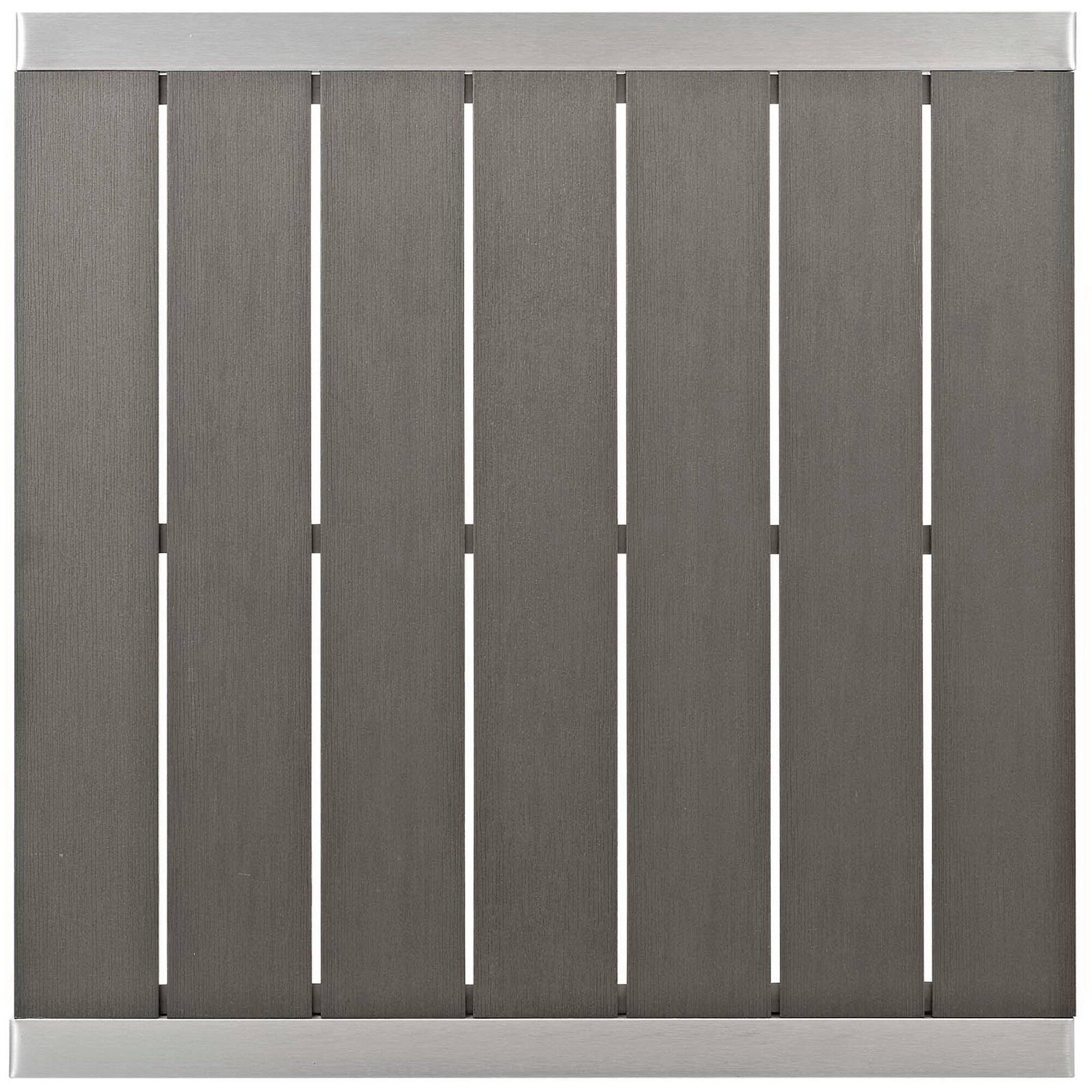 Alt View 2. Modway - Shore 3-Piece Outdoor Patio Aluminum Pub Set - Bar Table and Two Cushioned Barstools, Anodized Frame, 43.5 in Bar Height - Gray.