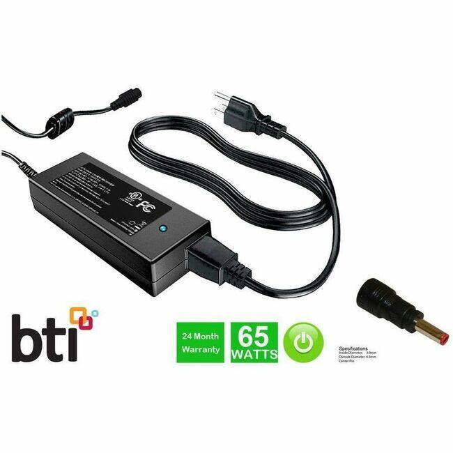 bti

24 Month Warranty

65 WATTS

Specifications:
- Outside Diameter: 4.5mm
- Center Pin: 2.5mm