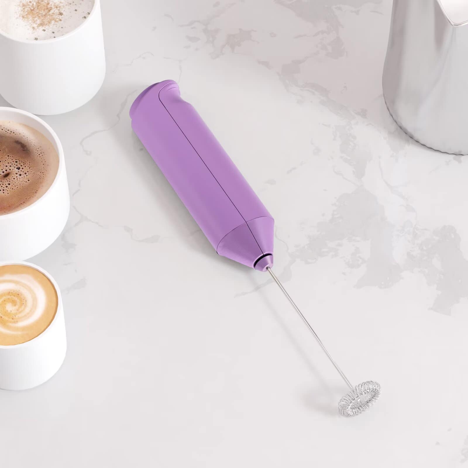 Tooloton - Handheld Milk Frother, Mini Foam Maker for Coffee, Matcha and Hot Chocolate, Stand Not Included - Light Purple