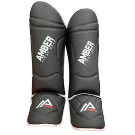 Amber Sporting Goods - Centurion Muay Thai Shin and Instep Guards, Lightweight & Durable for MMA, Kickboxing, Muay Thai, and Taekwondo - Black