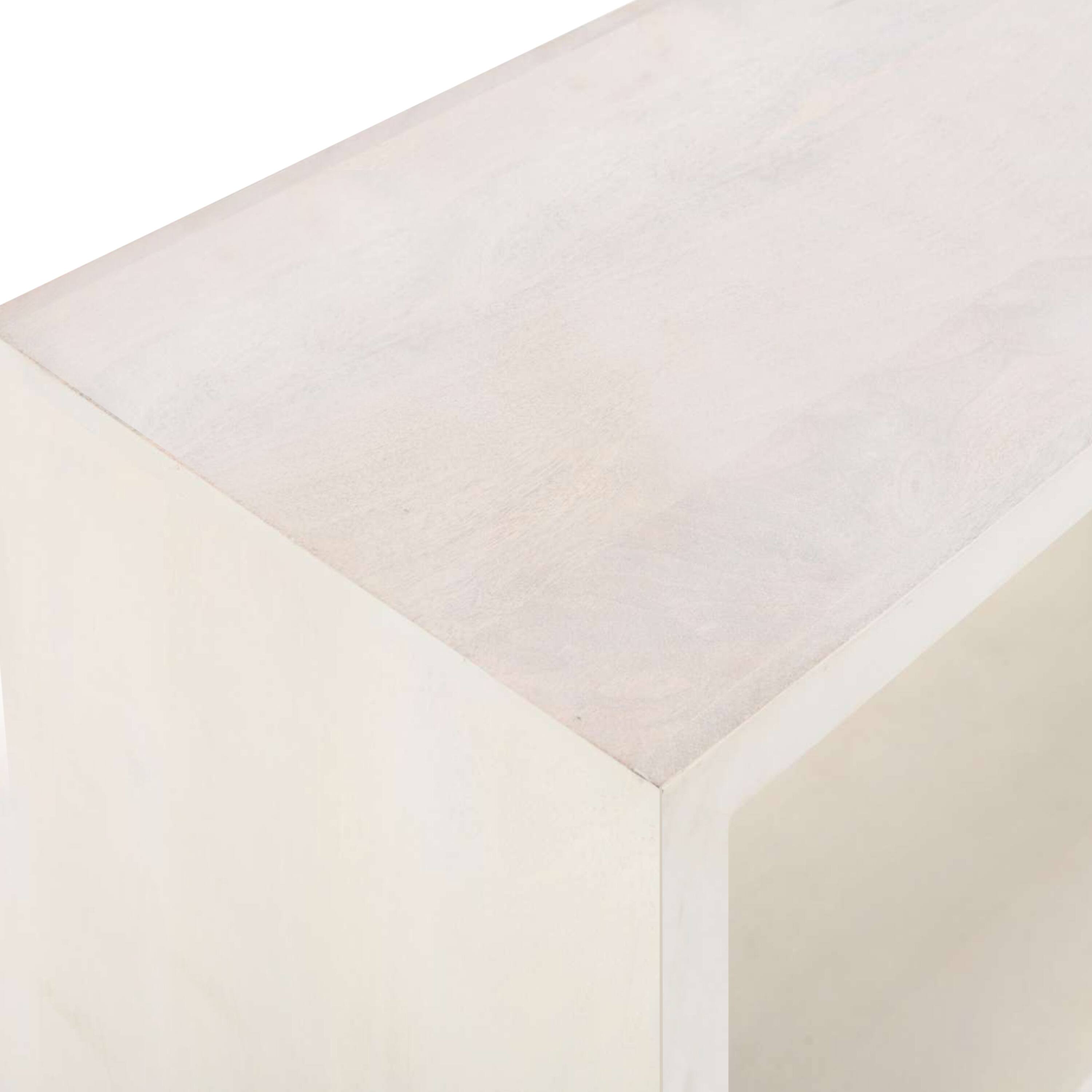 Alt View 3. Manhattan Lane - 52 Inch Sofa Console Table, Mango Wood Handcrafted Open Frame - Washed White.