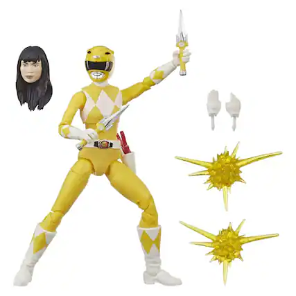 Front. Hasbro - Power Rangers Lightning Collection Action Figure | Mighty Morphin Yellow Ranger - Yellow.