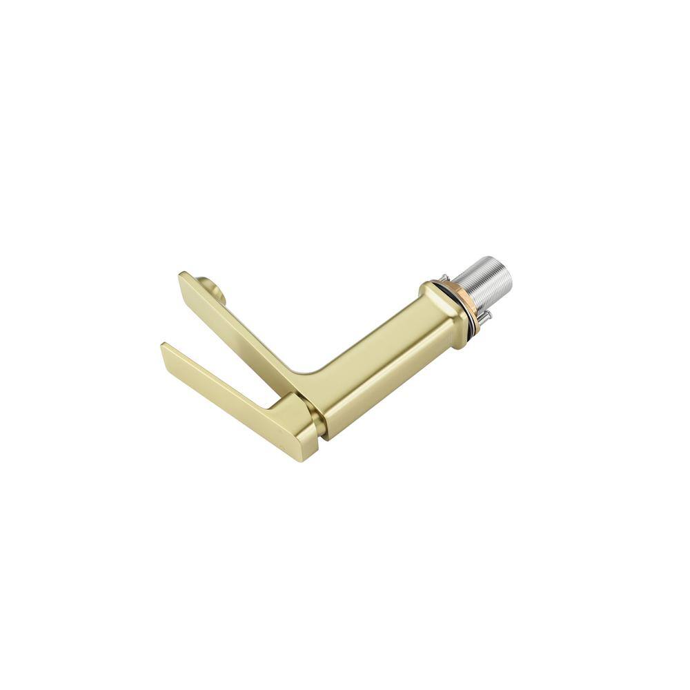 Alt View 2. Elegant Kitchen and Bath - Lena Single Hole Single Handle Bathroom Faucet in Brushed Gold - Brushed Gold.