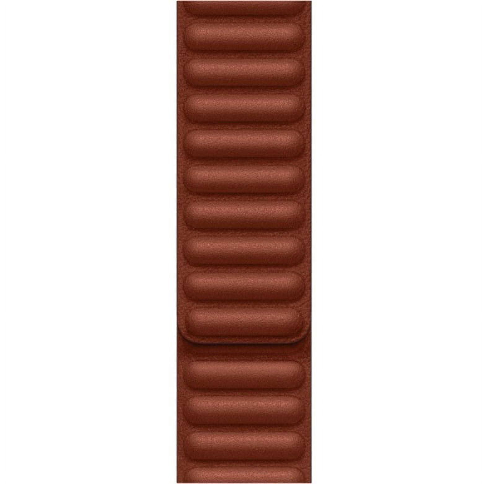 Alt View 4. Apple - Apple Watch Band - Leather Link (41mm) - Umber - M/L - Umber.