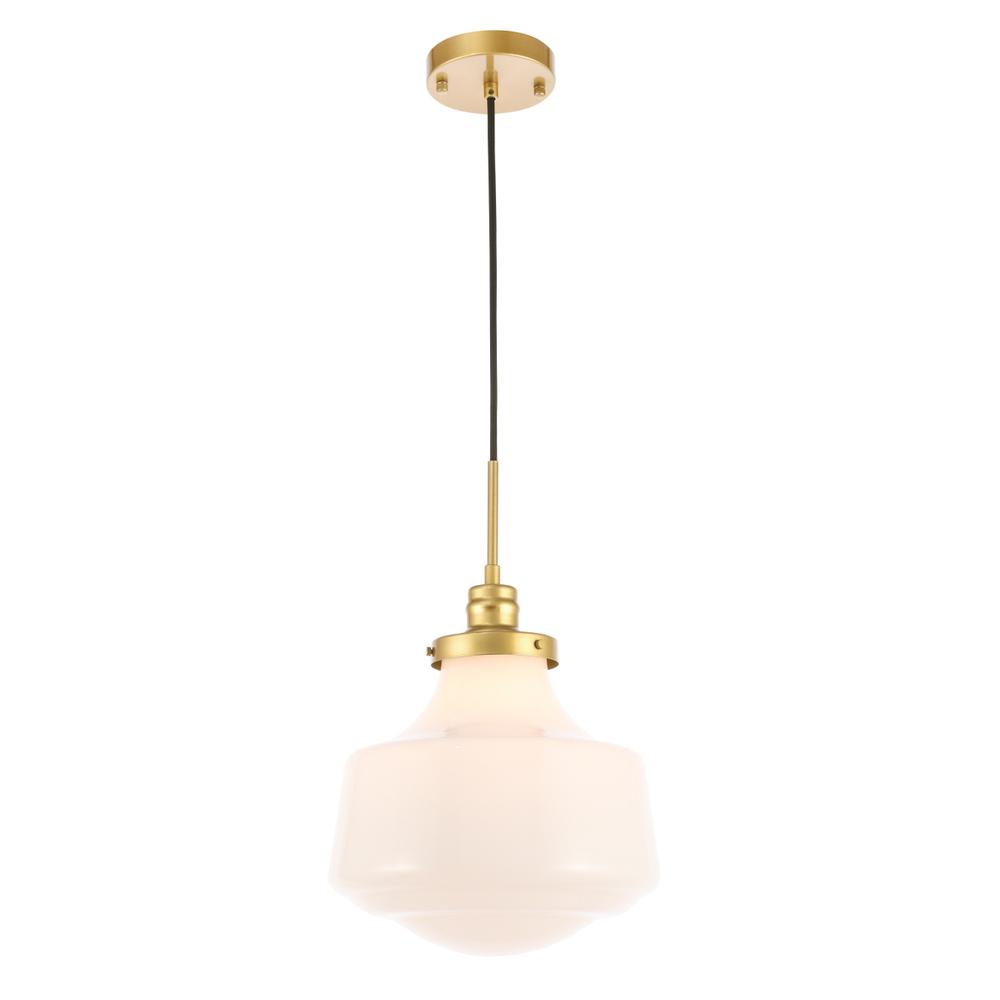 Alt View 7. Living District - Lyle 1 light Brass and frosted white glass pendant - Brass And Frosted White Glass.