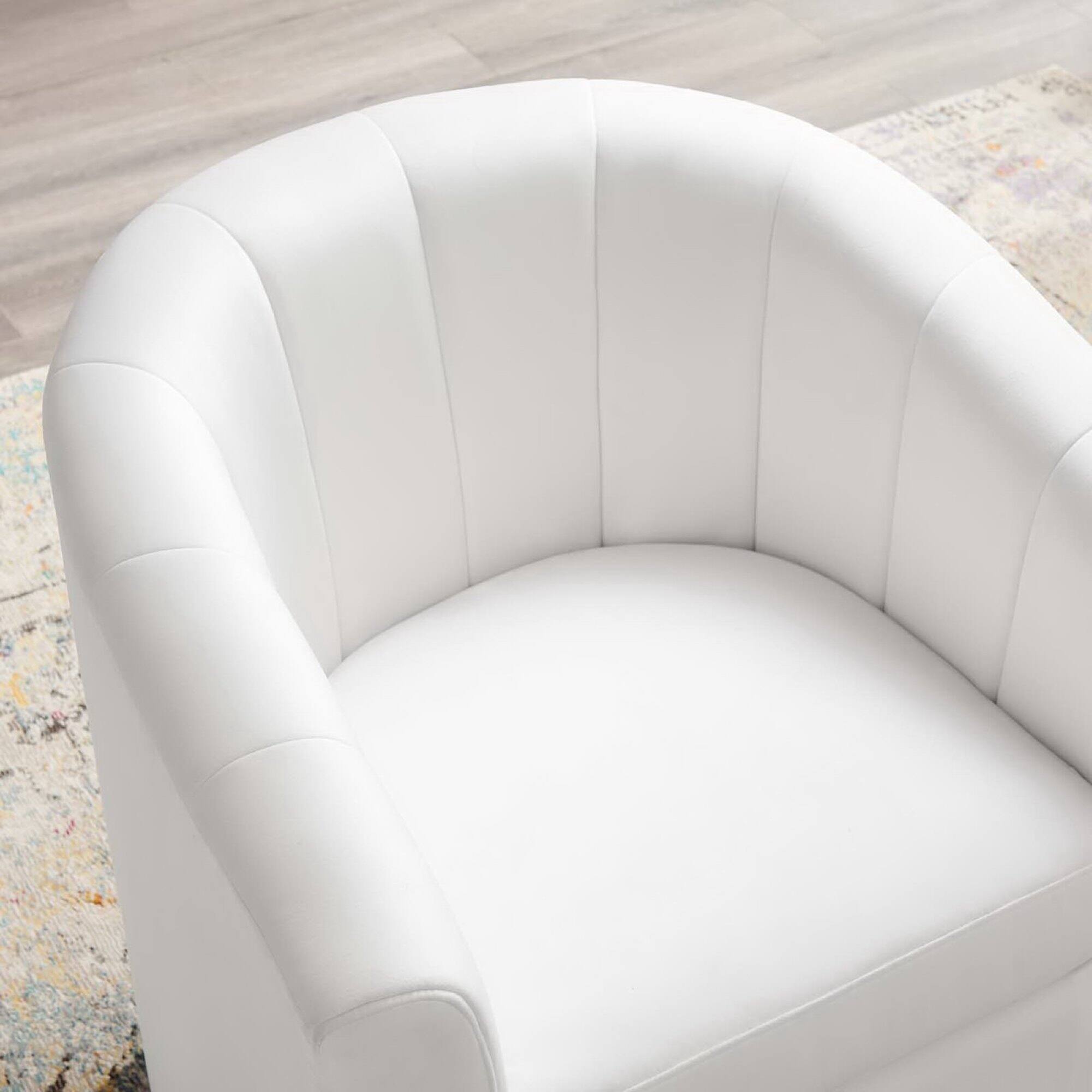 Alt View 4. Modway - Prospect Performance Velvet Swivel Armchair by Modway - White.