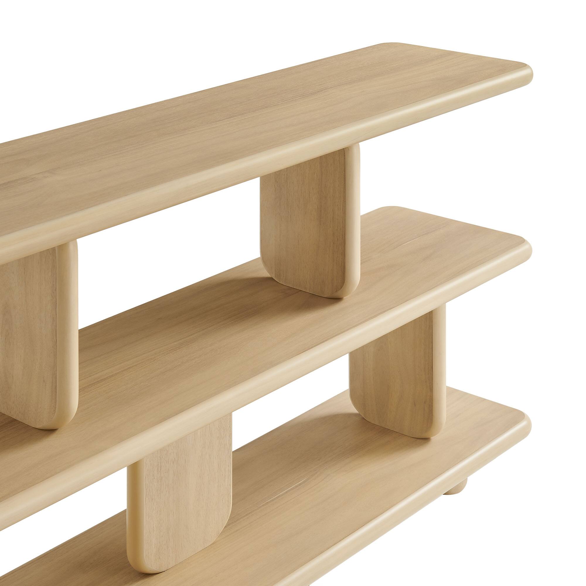 Alt View 4. Modway - Lyle Sculptural 2-Tier Bookshelf by Modway - Natural.