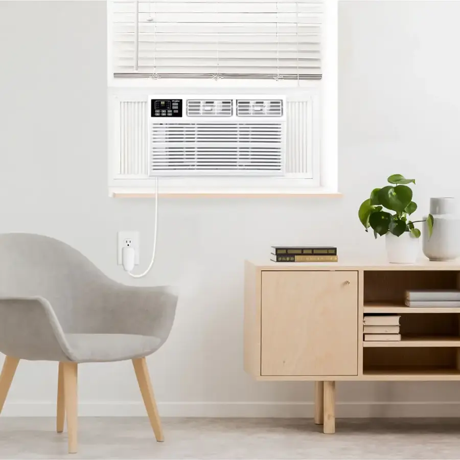 Alt View 17. Whirlpool - 350 Sq. Ft. 8,000 BTU Window Mounted Air Conditioner with Supplemental Heat - White.
