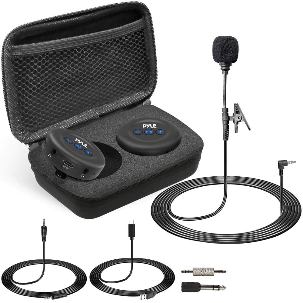 Pyle - PyleUsa Wireless Low-Latency Transmitter / Receiver Set - for Presentations, Projectors, TV, Soundbar, Streaming, 3.5mm