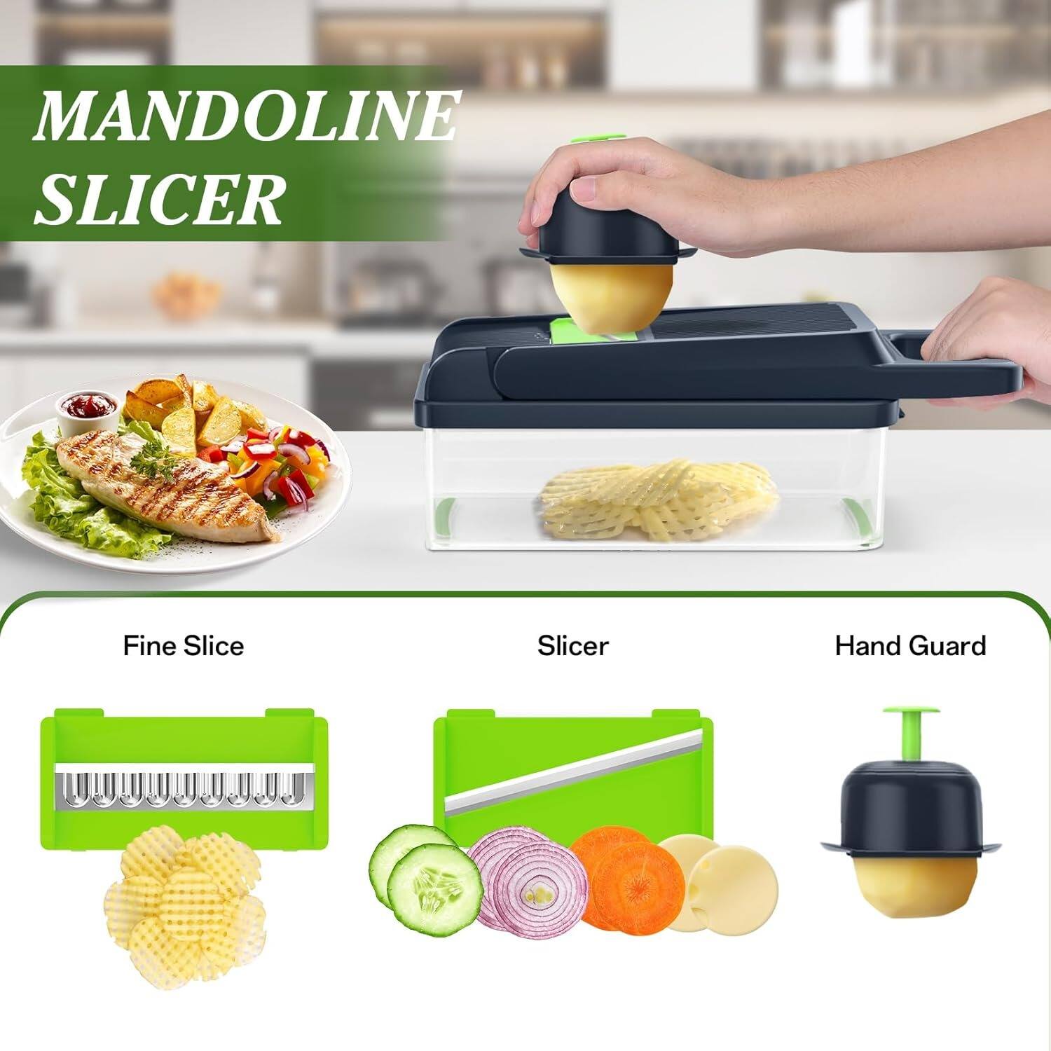 MANDOLINE SLICER
Fine Slice
Slicer
Hand Guard