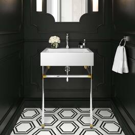 Modway - Redeem Wall-Mount Bathroom Vanity Basin Included - Silver White