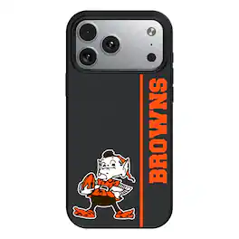 Keyscaper - NFL - Cleveland Browns Throwback Logo iPhone Magnetic Bump Case - 16 Pro - Black