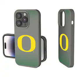 Keyscaper - NCAA - Oregon Ducks Linen Logo iPhone Soft Touch Case - 15 - Gray