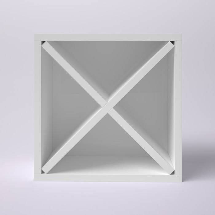 Back. Hivvago - Stackable 12-Bottle Wine Rack in White Wood Finish - White.