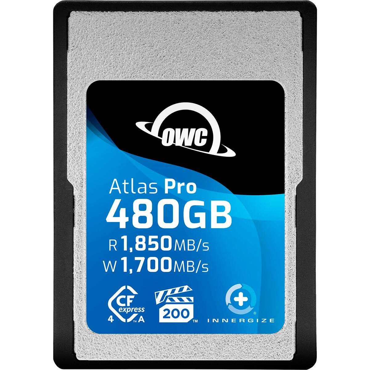 OWC Atlas Pro 480GB  
R 1,850 MB/s  
W 1,700 MB/s  
CF express 4 1 A + 200  
TM INNERGIZE