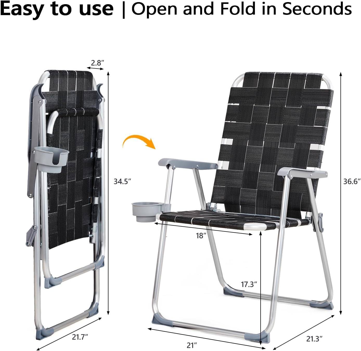 Easy to use | Open and Fold in Seconds

2.8"  
34.5"  
36.6"  
18"  
17.3"  
21.7"  
21"  
21.3"