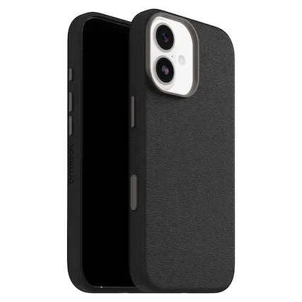 Front. OtterBox - Symmetry Cactus Leather Series Soft Shell for Apple iPhone 17 - Black.