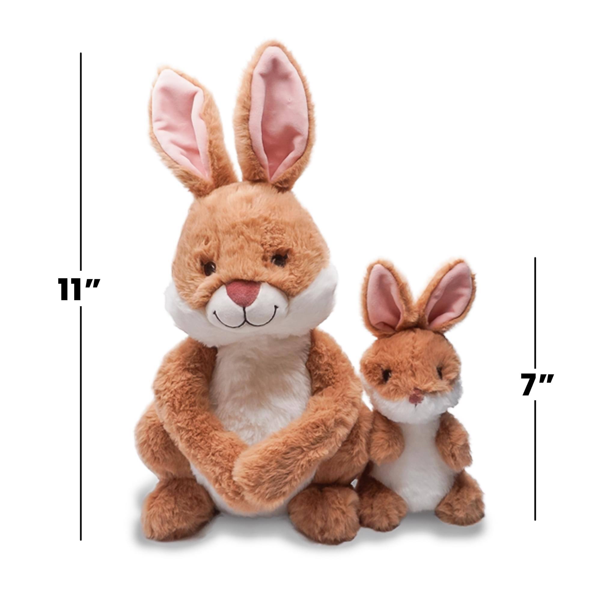 Alt View 3. TriAction Toys - Snooze Monsters Interactive Bedtime Plush Set | Bunny With Baby - Brown.