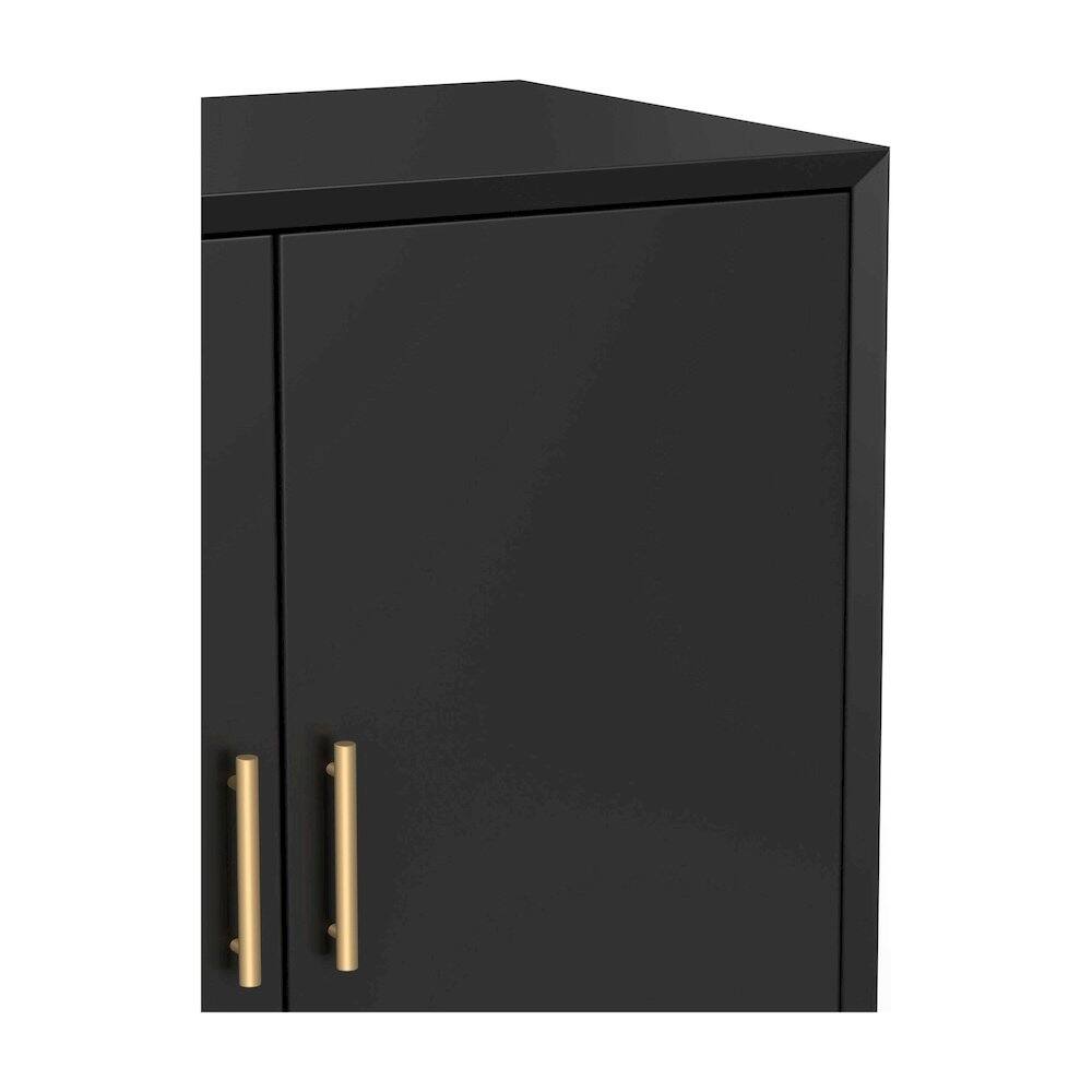 Left. Alpine Furniture - Flynn Small Bar Cabinet - Black.