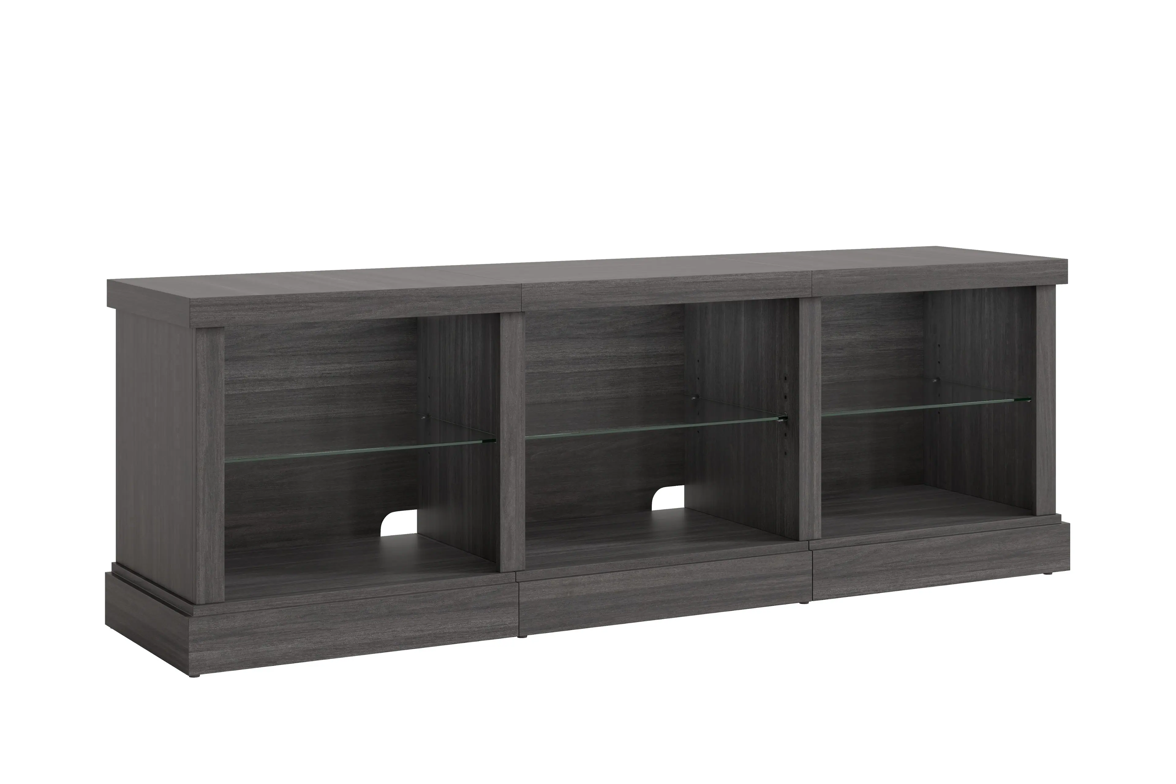 Alt View 1. Whalen Furniture - Ligero Transitional 65" TV Console - Dark Steel Gray.